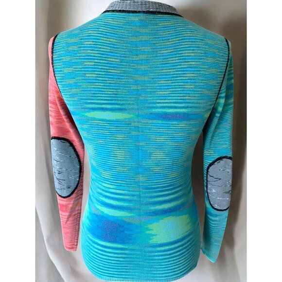 One Girl Who Womens XS Colorful Hippie Boho Button Down Cardigan Sweater Pockets - Picture 9 of 10